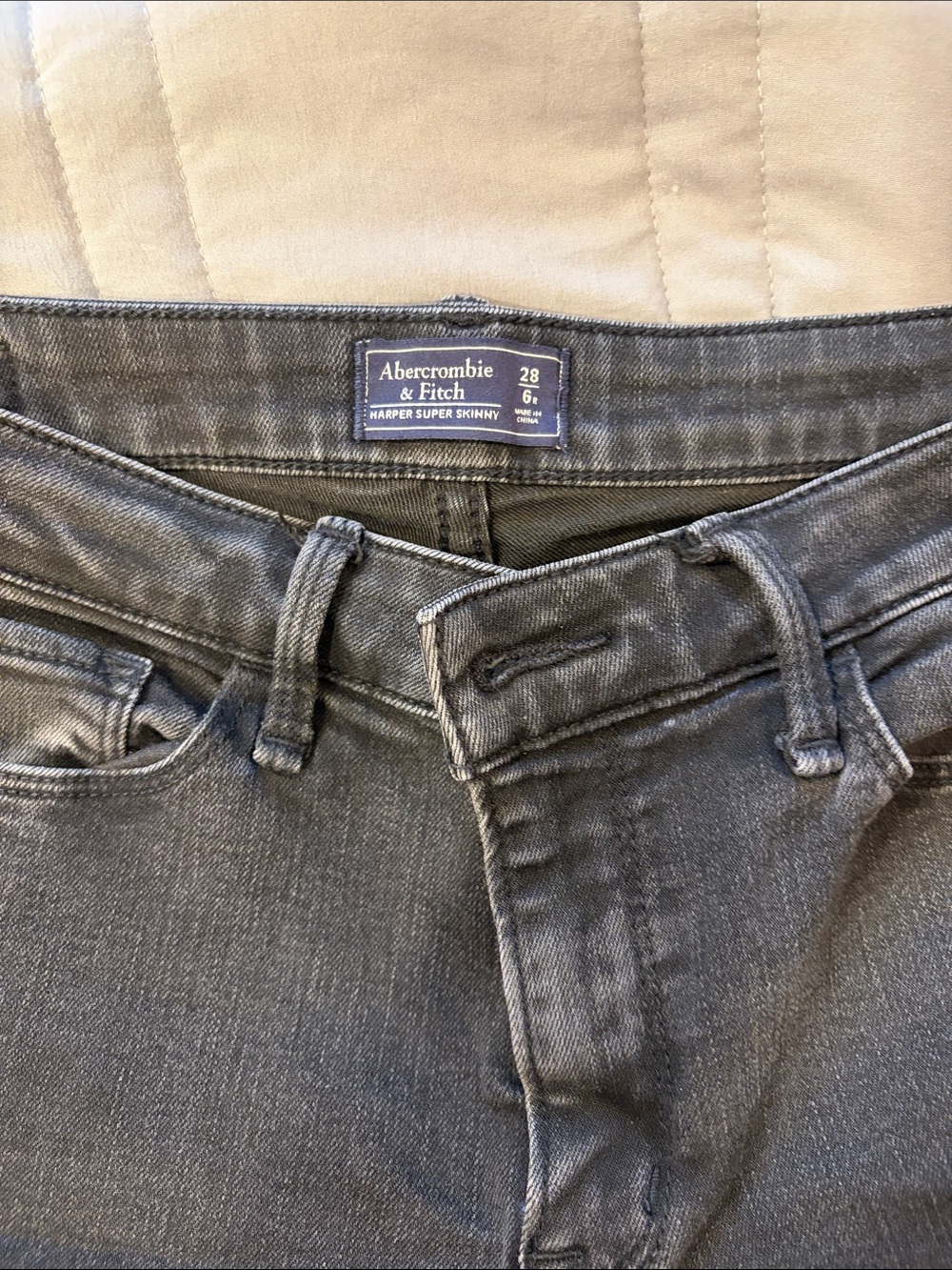 Abercrombie & Fitch Harper Super Skinny Jeans - Charcoal Black